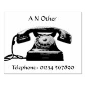 Oud Antiek Telefoon met Naam & Nummer Rubberstempel (Afrduk)