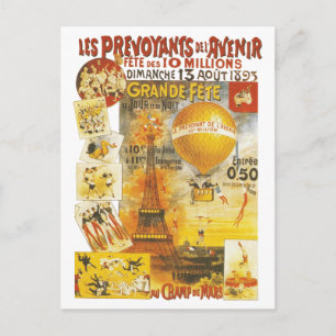 Oud Antiquair Grand Fete Kermis Paris Poster Briefkaart