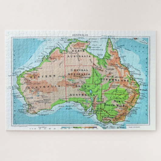 Oud Australië. Een gerestaureerde kaart. Legpuzzel (Horizontaal)