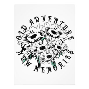 Oud avontuur Nieuwe Memories Floral Summer Foto Afdruk