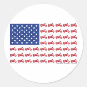 OUD-BIKE-FLAG-2-T-SHIRT RONDE STICKER