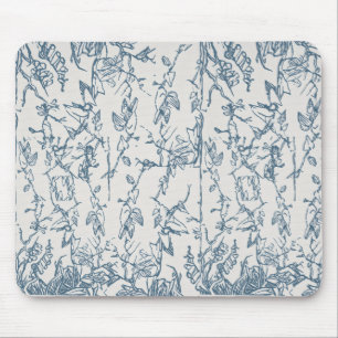 Oud Blau Bloemmotief Muismat