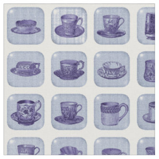 Oud Blauw-China Teacup Patroon Stof