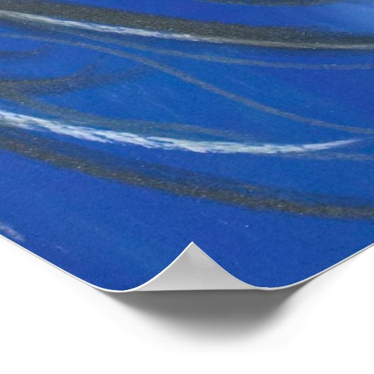 Oud blauw poster (Hoek)