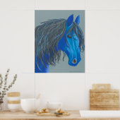 Oud blauw poster (Keuken)