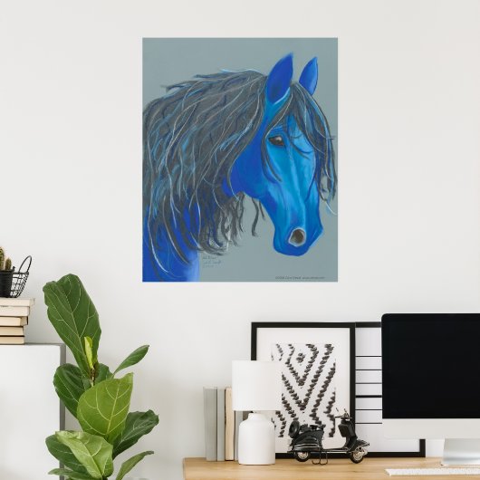 Oud blauw poster (Thuiskantoor)