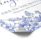 Oud Blauwe Bloem Guess Hoeveel Ringen Spel Bord Poster (Hoek)