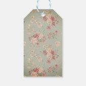 Oud Blauwe Bloem Vogel Collage Scrapboek Cadeaulabel (Achterkant)