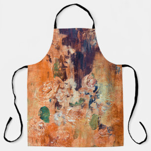 Oud bloemetjesbehang, grunge vignet. schort