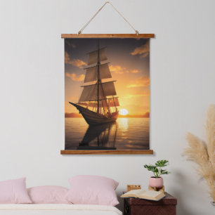 Oud boat Hanging Tapestry Hangend Wandkleed