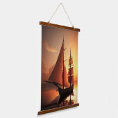 Oud boat Hanging Tapestry Hangend Wandkleed (Gebogen)