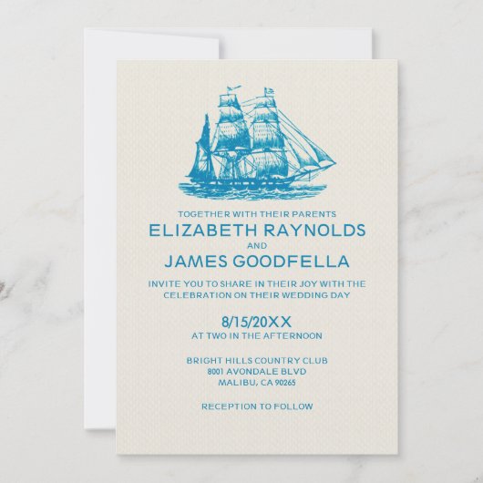 Oud Boats Wedding Invitations Kaart (Voorkant)