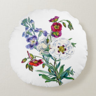 Oud boeket waterverf bloemen rond kussen
