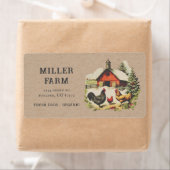 Oud boerderij-kracht script eierdoos label (Insitu)