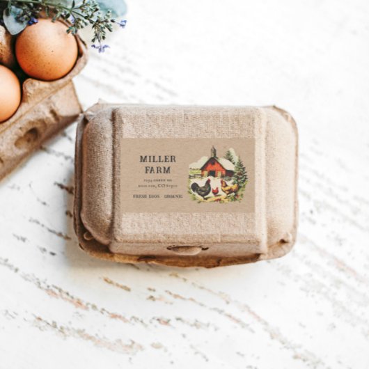 Oud boerderij-kracht script eierdoos label