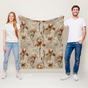 Oud botanisch bloempatroon (4) fleece deken