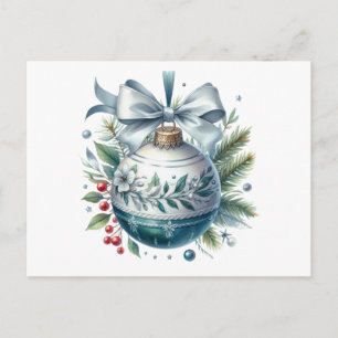 Oud botanisch kerstornament briefkaart