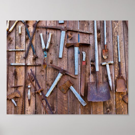Oud bouwgereedschap poster (Voorkant)