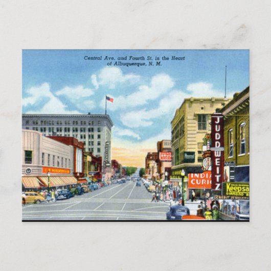 Oud Briefkaart - Albuquerque, New Mexico, Verenigd (Voorkant)