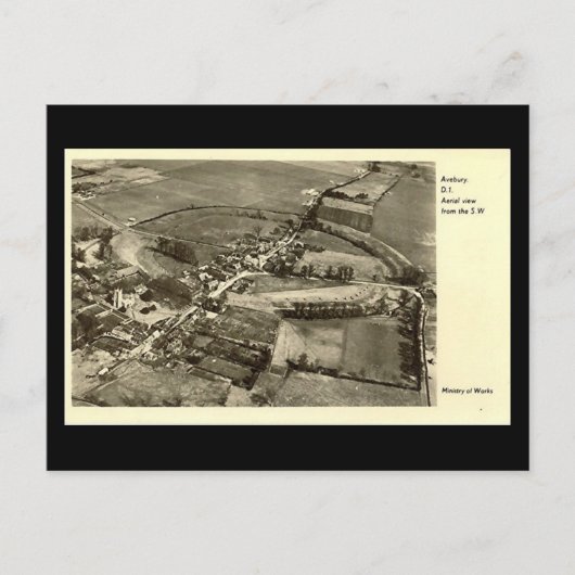 Oud Briefkaart - Avebury, Wiltshire (Voorkant)