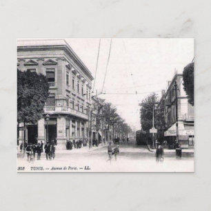 Oud Briefkaart - Avenue de Paris, Tunis