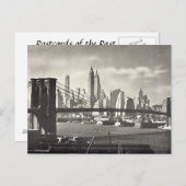 Oud Briefkaart - Brooklyn Bridge, NYC (Voorkant / Achterkant)