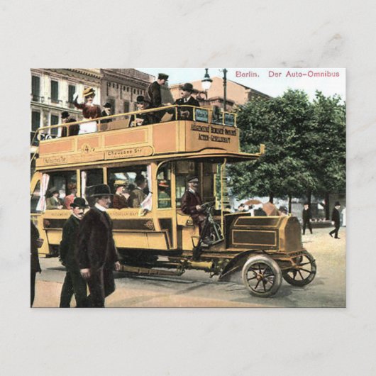 Oud Briefkaart - bus, Berlijn (Voorkant)