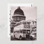 Oud Briefkaart - bus in St Paul's Cathedral in Lon (Voorkant / Achterkant)