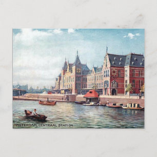 Oud Briefkaart - Centraal station, Amsterdam