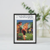 Oud Briefkaart - Comic - Golf (Staand voorkant)