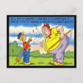 Oud Briefkaart - Comic - Golf (Voorkant)