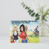 Oud Briefkaart - Comic - Golf (Staand voorkant)