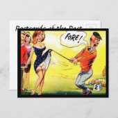 Oud Briefkaart - Comic Golf - "Fore!" (Voorkant / Achterkant)