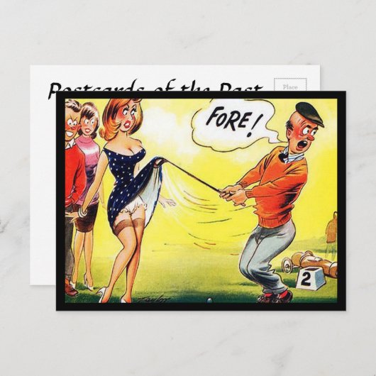 Oud Briefkaart - Comic Golf - "Fore!" (Voorkant / Achterkant)