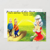 Oud Briefkaart - Comic - Golf - Verloren bal (Voorkant / Achterkant)