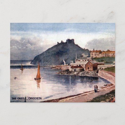 Oud Briefkaart - Criccieth Castle, Wales (Voorkant)