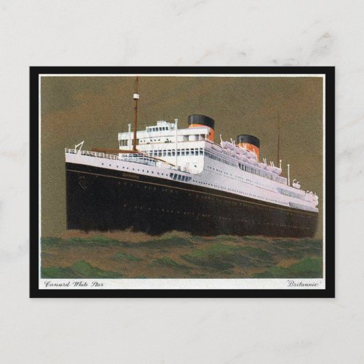 Oud Briefkaart - Cunard White Star Liner "Britanni (Voorkant)