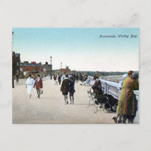 Oud Briefkaart - De promenade, Whitley Bay