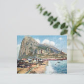 Oud Briefkaart - De steen van Gibraltar (Staand voorkant)