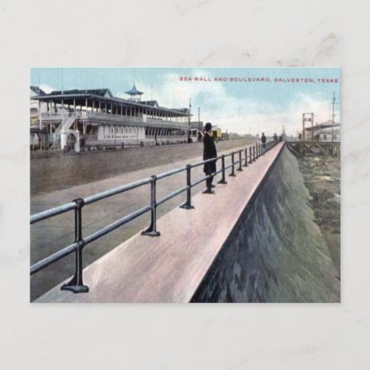 Oud Briefkaart - Galveston, Texas (Voorkant)