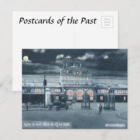 Oud Briefkaart - Gare Dijon-Ville, Dijon, Frankrij (Voorkant / Achterkant)