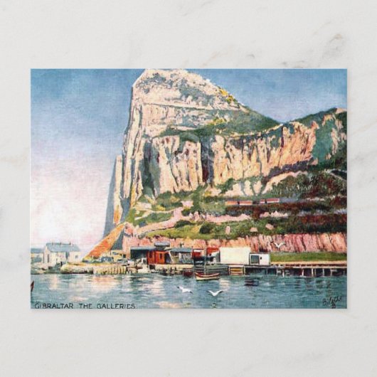 Oud Briefkaart - Gibraltar - de galerijen (Voorkant)