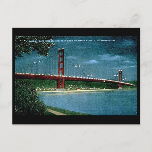 Oud Briefkaart - Golden Gate Bridge, San Francisco (Voorkant)