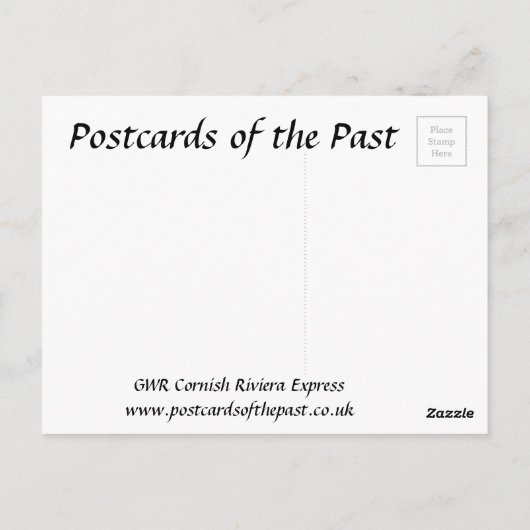 Oud Briefkaart - GWR Cornish Riviera Express (Achterkant)