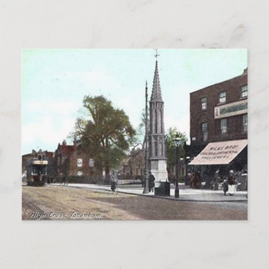 Oud Briefkaart - High Cross, Tottenham, Londen (Voorkant)