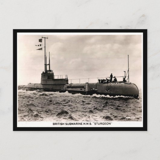 Oud Briefkaart - HM onderzeeër "Sturgeon" (Voorkant)