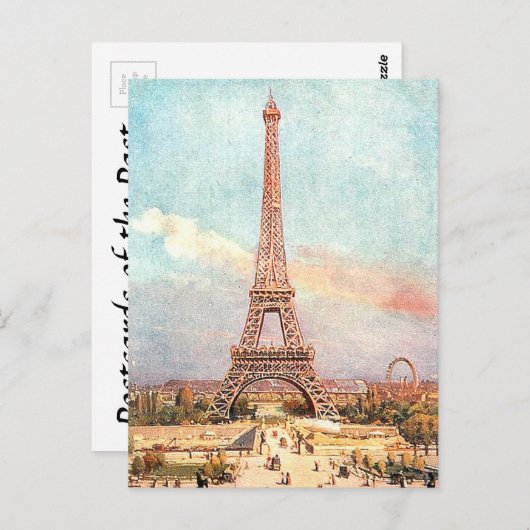 Oud Briefkaart - La Tour Eiffel, Parijs (Voorkant / Achterkant)