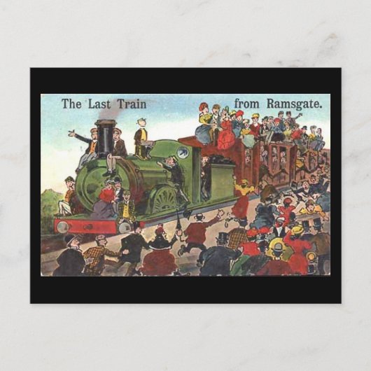 Oud Briefkaart - laatste trein van Ramsgate (Voorkant)