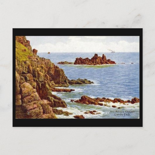 Oud Briefkaart - Land end, Cornwall (Voorkant)