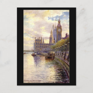 Oud Briefkaart - Londen, Parlement en het Embankme